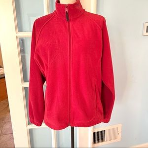 COLUMBIA Burgundy Full Front Zippered Fleece with Interior Pockets—SZ. L…